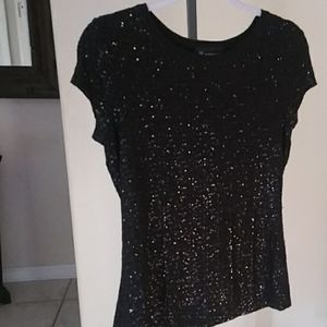 Black sequin INC top.